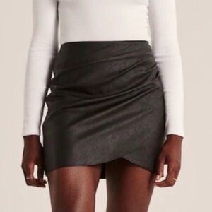 NWT Abercrombie & Fitch Vegan Leather Faux Wrap Mini Skirt
